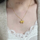 Shaofan's new product 18k gold fugitive princess bow necklace women's fashionable temperament 2023 new gold clavicle chain fugitive bow necklace + o-shaped chain