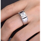 Feiyu Fat Donglai same style moissanite men's wedding ring PT950 platinum diamond ring men's Korean fashion 50-point ring men's frosted diamond 2 carats