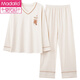 
Modal pajamas for women in spring and autumn Korean version, large size long sleeve two-piece suit casual summer autumn and winter home clothes can be worn outside. Pink GXT9923 color M (recommended 75-95Jin [Jin equals 0.5 kg])