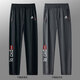 Le coq sportif French big cock summer ice silk pants men's elastic quick-drying trousers fashionable thin sports pants black flat-footed ice silk trousers #Solid color L recommended weight 125-145Jin Jin equals 0.5 kg