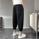 
Fini Dongjue handsome pants for men in summer thin fashion brand small feet workwear nine-point men internet celebrity loose slim Harren Cropped Pants K057 Black 3XL 175-195Jin [Jin equals 0.5 kg]
