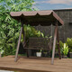 Mu Xiaoxi Outdoor Innenhof wasserdichte Sonnenschutz Haushalt Mehrköpfiger Schwung im Freien Garten Schaukelstuhl Villa Kleiner Innenhof Internet Promi Doppelhänge Stuhl Dark Night Black Belt Shed [Senden Sie Kissen Blumenrebelampe]
