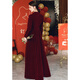 Midi tie door-to-door toasting dress brides can usually wear large sizes for tall pregnant women, fat sisters, stand-up collars, fat mm plus fat 200, burgundy short style, dress length, shoulder to skirt 116 L (110 Jin Jin is equal to 0.5 kg -118 Jin Jin is equal to 0.5 kg)