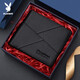 Playboy (Playboy) Brieftasche für die echte Lederkopfschicht für Männer Kaufläden mit kurzer horizontaler Brieftasche für Vater Freund Geburtstag Valentinstag Geschenk Elegant Schwarz [Geschenkbox]