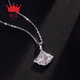 Zhenai PT999 pure platinum women's super sparkling diamond skirt pendant, gift, exquisite and smart PT999 platinum pendant 2.32 grams (single pendant)