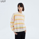 
LILY [same style in the mall] Spring new women's clothing fashionable and playful striped loose soft sweater for women 902 light orange S