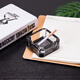 High-end crystal ashtray, European style ashtray, household crystal glass ashtray, living room, hotel Internet cafe, personalized square small bed ashtray, create a fortune, Amber 9CM