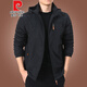 Pier Cardin Outdoor Men's Jacket Autumn and Winter 2020 New Middle-aged Men's Autumn Clothes Plus Fleece Jacket Men's Spring and Autumn Thick 9898 [Khaki] Add Thin Fleece Removable Cap 6XL 205Specifications (225Jin [Jin equals about 0.5 kg])