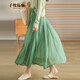 
Zimu cotton and linen summer suit, double-layer skirt, loose temperament, versatile solid color mid-length skirt, 9276 green L (recommended 100-130 Jin [Jin equals 0.5 kg])