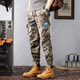 Berühmte Sommer-Tarnung Overalls für Männer losen Krawatten Casual Hosen für Männer Stretch Sport Multi-Tocket Harem Hosen Kamel 28 [90-110jin [Jin gleich 0,5 kg]]]