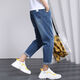 
Zuoyoupin (zuoyoupin) jeans men's cropped pants summer casual straight pants men's fashion boys versatile trendy trousers TC673 dark blue 3XL