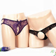 Couple's sexy underwear for women, crotchless thong, tempting, see-through, sexy, large size, hollow men's T, purple + red, one size fits all (waist circumference 2 feet - 2.6 feet)