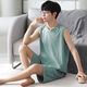 Ran Minchun Pyjamas Herrenweste Sommer Dünner Anzug Herren Hauskleidung ärmellose 200 Jin [Jin ist gleich 0,5 kg] Plus Größe 12027 L [Empfohlen 100-140 Jin [Jin gleich 0,5 kg]]]