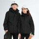 BRELRMON韩版冲锋衣女男防风户外防寒三合一保暖可拆卸滑雪登山服夹克外套 HS12805曜石黑-男 S