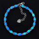 DL 1998 Fat Donglai same style opal stone bracelet trendy artificial opal oval national fashion hip-hop fashion niche gemstone blue