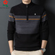 Montagut (Montagut) Automne et hiver lait chaud à rayures chariot pour hommes décontractés d'âge moyen et âgé à rayures à rayures en tricot en peluche épaissie de top chaud Zyr9928 Kaki 175 / xl [recommandé 130-145jin [Jin est égal à 0,5 kg]]]