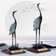 Remei Home Turtle and Crane Bronze ornements pour la longévité pour envoyer des cadeaux d'anniversaire pour les aînés artisanat de bronze antique décoration de maison décorations de chambre à coucher hauteur moyenne 24 cm