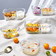 
Xinmeiya Microwave lunch box Student lunch box Separate lunch box Bento box Glass fresh box Insulation bag with lunch box Office worker Yanlan + tableware set-Sanpe 1050ml