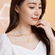 China Gold Four-leaf Crocodile Gold Necklace for Women 2025 New Pendant for Chinese Valentine's Day Gift for Girlfriend Wife and Mom's Birthday [Jingsuda] Foot Gold Pendant [S925 Chain]