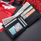 FALAMAONE men's wallet luxury short wallet gift box 520 Valentine's Day birthday gift for my husband boyfriend father QB206-1 [high-end gift box packaging]