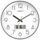 Compas Wall Clock Radio Clock 2025 Гостиная часы Стильные простые календарные офисные экзамены школы автоматическое время черно -белое 14 -дюймовое 6219 Радиозам (диаметр 35 см)