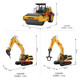 Modèle de véhicule d'ingénierie en alliage Excavatrice Hydraulic Toy Excavator Car Excavator Truck Truck Bulldozer 723 Machine de démolition en alliage