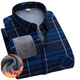 Yimuqi 2024 Neues Revers-Casual-Herren-Hemd losen Plaid Spot Baumwollwinter verdickter Männer mit mittleren Alters 9906 L