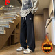 Pierre Cardin (Pierre Cardin) neuer Frühlings- und Herbststil für Junior- und Senior High School-Schüler für Jungen im Frühling und Herbst für Teenager sowie Velvet Dicked große Kinder gerade Sport und lässige Langhosen JR753 Schwarz (Modell) plus Samt M (ca. 80-100 Jin [Jin gleich 0,5 kg] können getragen werden)