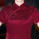 Gu Juanian's wedding mother's cheongsam dress new style acetate satin wedding cheongsam for mother-in-law's wedding banquet cheongsam high-end western style dress burgundy XL