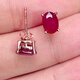 Huangben Natural Ruby Stud Earrings for Women 925 Silver Customized Gold Colored Treasure Inlaid Light Luxurious Birthday Gift Earrings for Girls