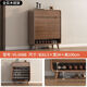 JUZHU's new style new Chinese-style solid wood shoe cabinet simple household door entrance entrance entrance entrance entrance storage cabinet storage cabinet door against the wall storage walnut color 106cm long delivery