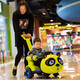 Yisheng Beimei (usbon) children's electric car, four-wheeled car, baby rocking car, boys and girls remote control toy car, can sit on the stroller, Black and White Man, push rod + remote control