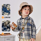 Dudujia children's shirts spring children's cartoon plaid shirts girls spring casual shirts baby tops spring children's clothing trendy navy 100