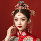 Mengyi Xiuhe tiara phoenix crown Xiamei Chinese style bride wedding costume hair accessories set magnificent dragon and phoenix gown accessories phoenix crown six-piece set + ear clip (gift box)