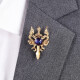 
VanCalen Brooch Men's Double Dragon Brooch Goddess Sword Brooch Domineering Ancient Style Suit Pin Needle Goddess Day Gift Double Dragon Sword Brooch
