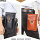 Mobile phone bag genuine leather belt bag leather mobile phone waist bag vertical outdoor construction site waterproof and wear-resistant mobile phone bag black double pocket 6.5-7.0 inches