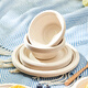 Made in Tokyo, disposable plates, bowls, dinner plates, tableware, food-grade barbecue camping sugar cane pulp paper bowls 350ml, 20 pieces