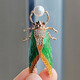 Water-Gongzijin Insectos de goteo de aceite hecho a mano Impresionante Cicada Cicada Cicada Broche Accesorios universales Pin XZ02844 Azule