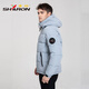 
Sherron off-season down jacket men's short loose autumn and winter jacket hooded fashionable and versatile sports and casual 12605 Mist Blue 4XL