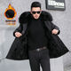 Classic car Haining Park Overcoming Male Fox Raccoon Fur Detachable Inner Boat Medium-Length Fur Integrated Men's and Women's Fur Jacket Winter Black Shell + Original Color Inner Boat [Furry Sleeve] 2XL 130-150Jin [Jin equals 0.5 kg]