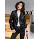 sxa Hong Kong trendy brand high-waisted short leather jacket women's 2021 spring and autumn new slim fit versatile lapel motorcycle jacket short coat long-sleeved leather jacket top black M