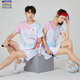 赛事威（SAISHIWEI）23新品团清龙羽毛球服网球运动套装夏季跑步速干衣短袖T恤 女3923B蓝粉配3677白裙 L