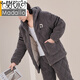 Pajama de invierno de la cremallera modal de la cremallera Autumn y el terciopelo de invierno de algodón de algodón de algodón de algodón de algodón de tres capas M6627 L de 3 capas X [sugerido 95-120Jin [Jin equivale a 0.5 kg]] tres capas más