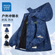 Jeanswest Boys 'Jacke 2025 Herbst und Winter Neue Jacke mittelgroße Kinder und Samt verdickte Drei-in-Eins-Ladung Jacke [Drei-in-Eins-Abnehmbar] 6621 Black 130