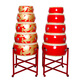 Ouyin big drum cowhide drum Chinese red dragon drum dance drum teaching rhythm drum adult children performance drum gong drum gong drum 10 inch red drum [32*17] + drum stick
