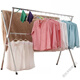 Clean and beautiful clothes drying rack floor-standing folding indoor and outdoor balcony double-pole drying clothes rack mobile simple clothes hanging pole galvanized conventional 1.6 meters double pole [not retractable] Default 1
