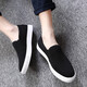 Monide Marke Leinwandschuhe Männer 2024 Frühlings- und Herbst neuer alter Peking Herrenschuhe lässige faule Schuhe Männer M9288 Schwarzer schwarzer Boden 42
