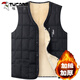 Woodpecker middle-aged and elderly men's vest men's velvet thickened winter new warm vest vest dad wear large size down cotton vest black XL