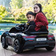 Yijing Maserati two-seat baby electric car four-wheel remote control swing car can sit adults and children baby toys four-wheel drive white + soft wheels + 12V14 battery leather seat + remote control