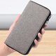 Wanjiazhen men's wallet long zipper canvas clutch multifunctional large capacity handbag simple student young people wallet solid color long canvas wallet [gray]
